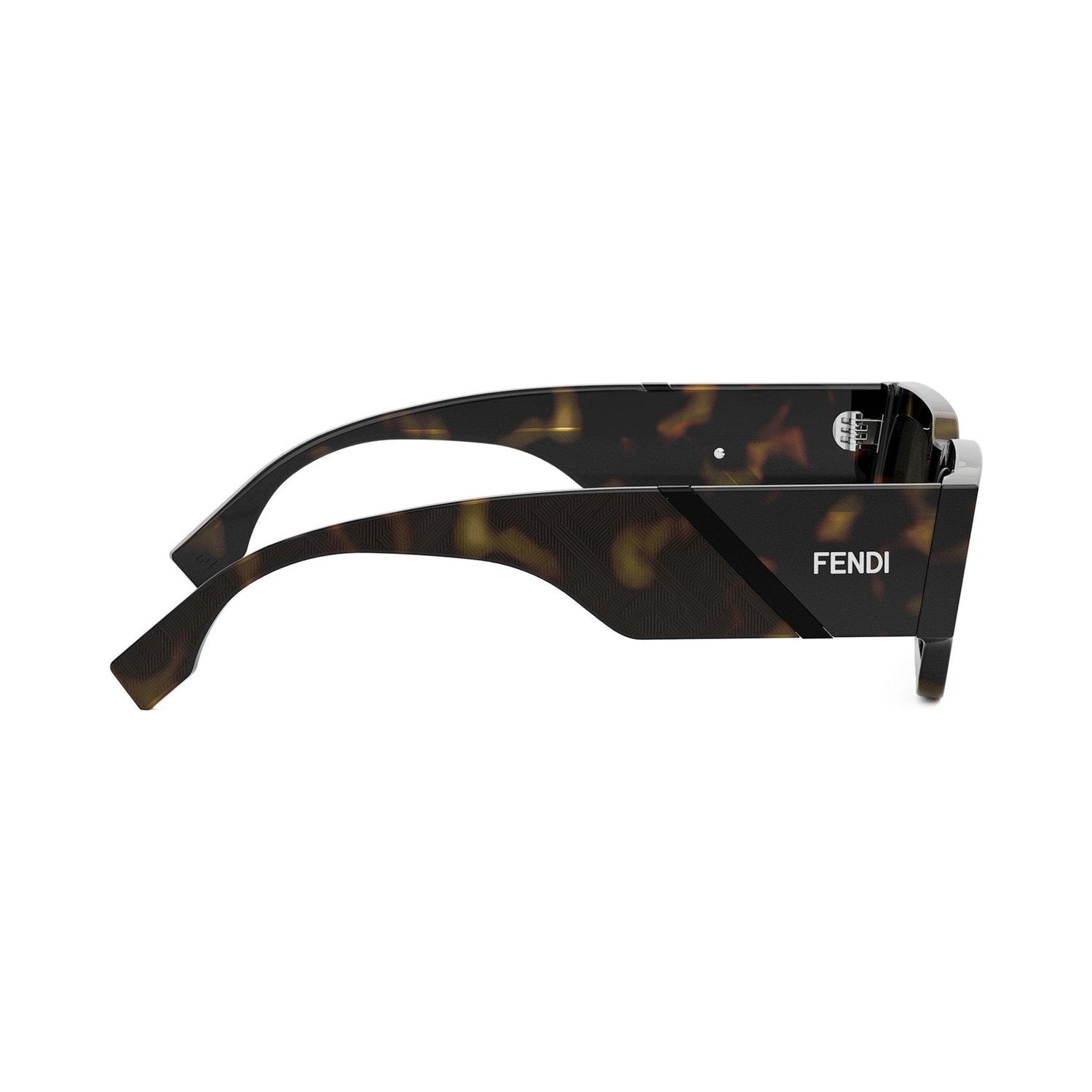 Fendi Diagonal Havana Rectangular Sunglasses 52a