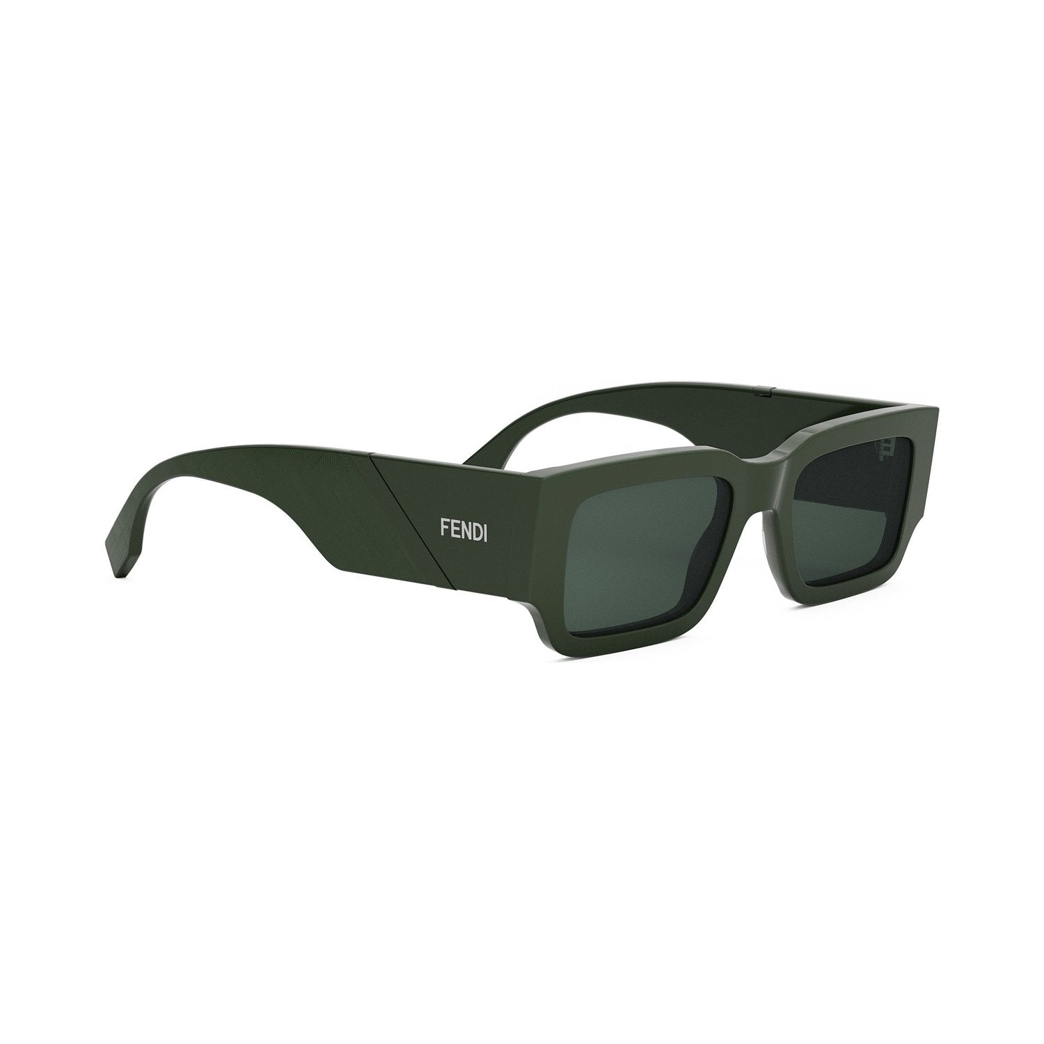 Fendi Diagonal Green Rectangular Sunglasses 96n