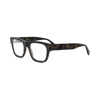 Fendi Diagonal Havana Rectangular Eyeglasses 052