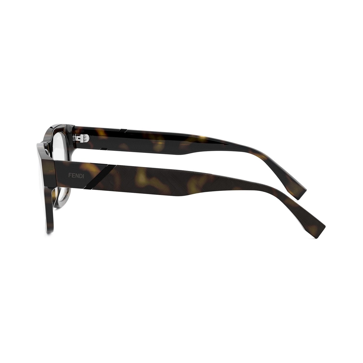 Fendi Diagonal Havana Rectangular Eyeglasses 052