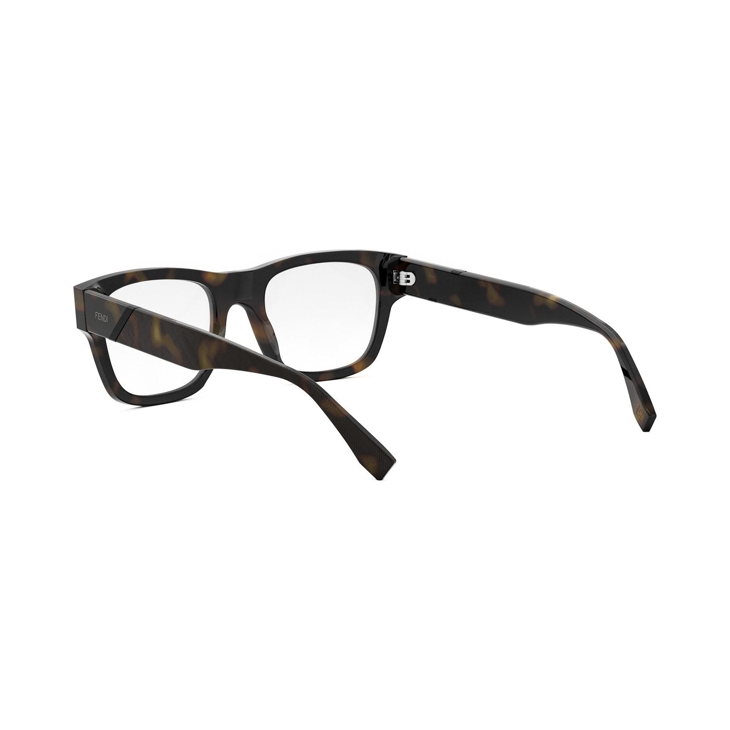Fendi Diagonal Havana Rectangular Eyeglasses 052