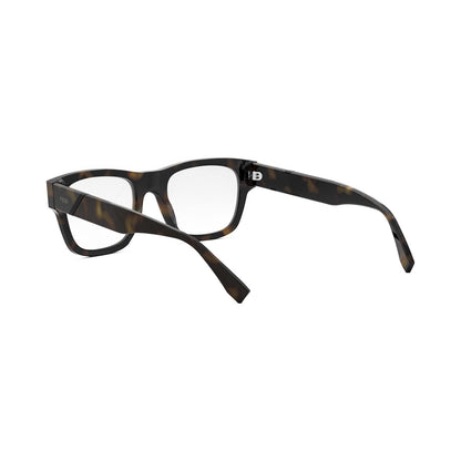Fendi Diagonal Havana Rectangular Eyeglasses 052