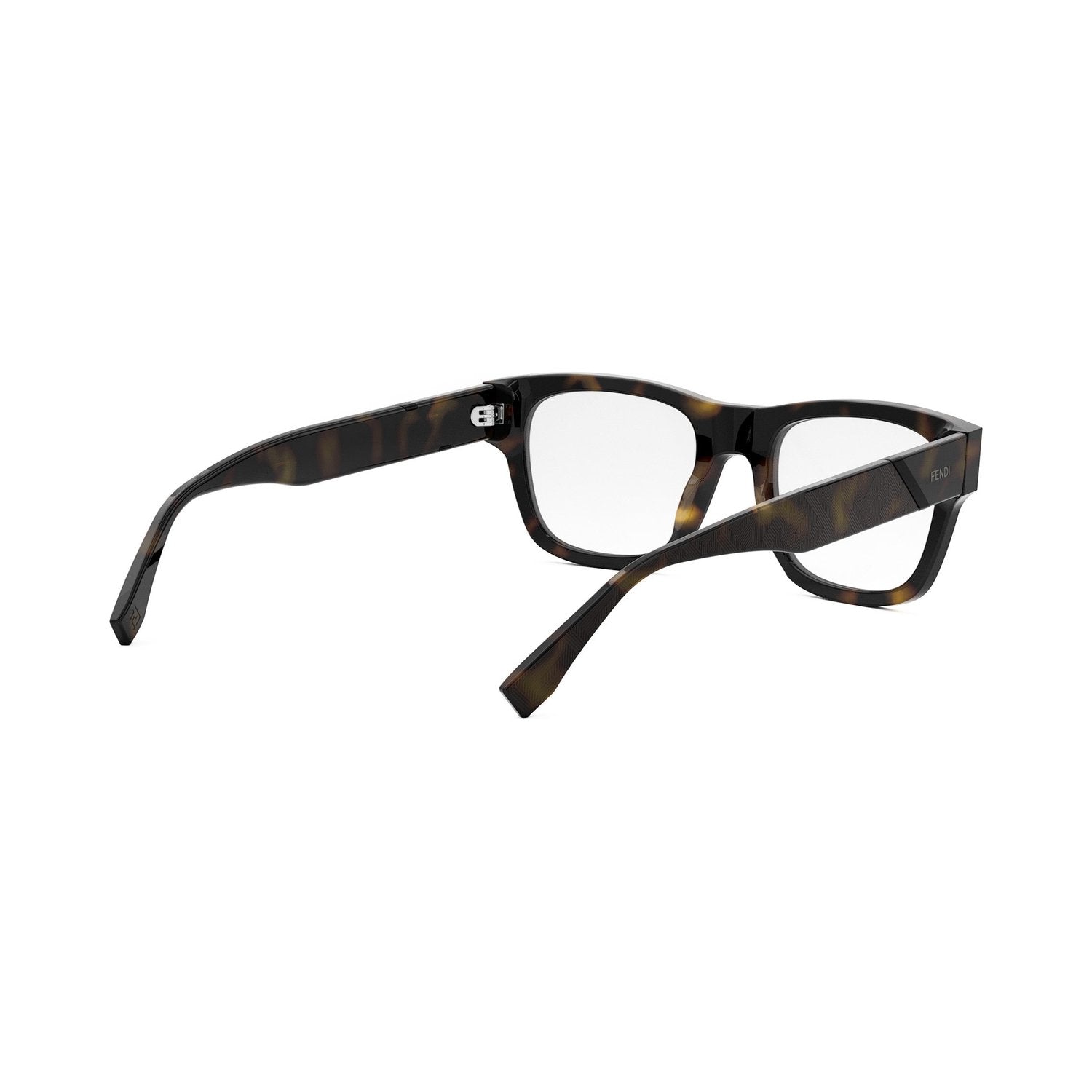 Fendi Diagonal Havana Rectangular Eyeglasses 052
