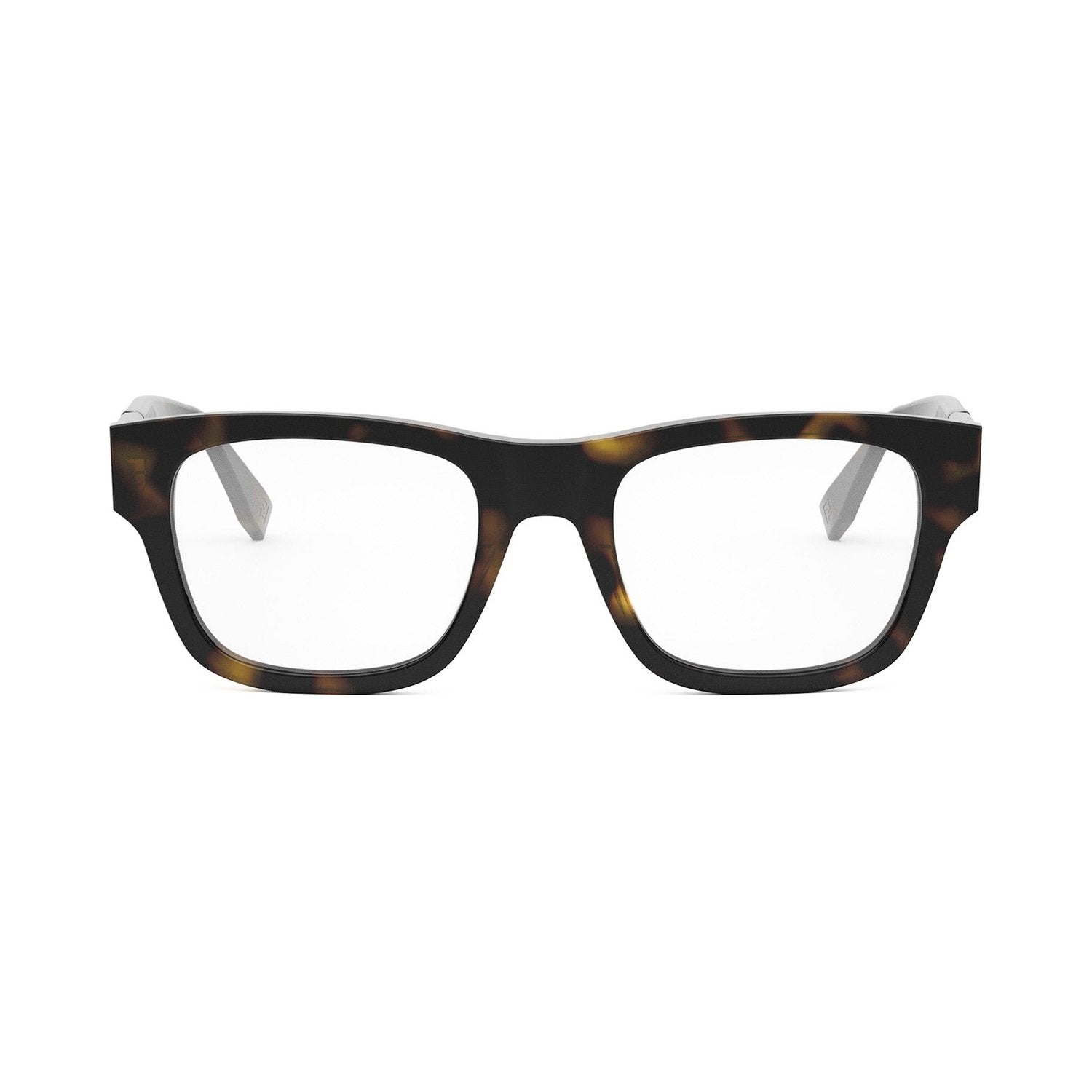 Fendi Diagonal Havana Rectangular Eyeglasses 052