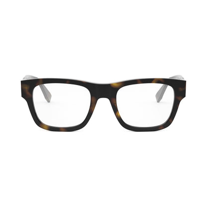 Fendi Diagonal Havana Rectangular Eyeglasses 052