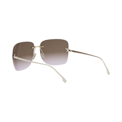 Fendi First Crystal Gold Square Sunglasses 32e