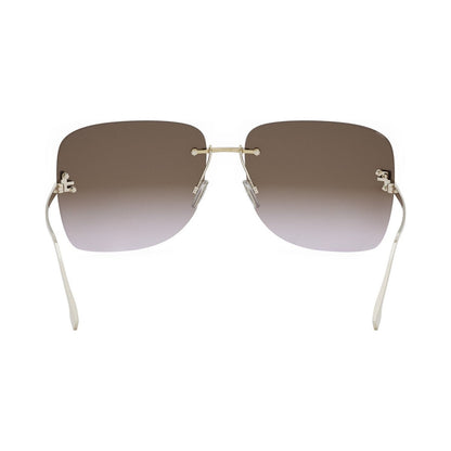 Fendi First Crystal Gold Square Sunglasses 32e
