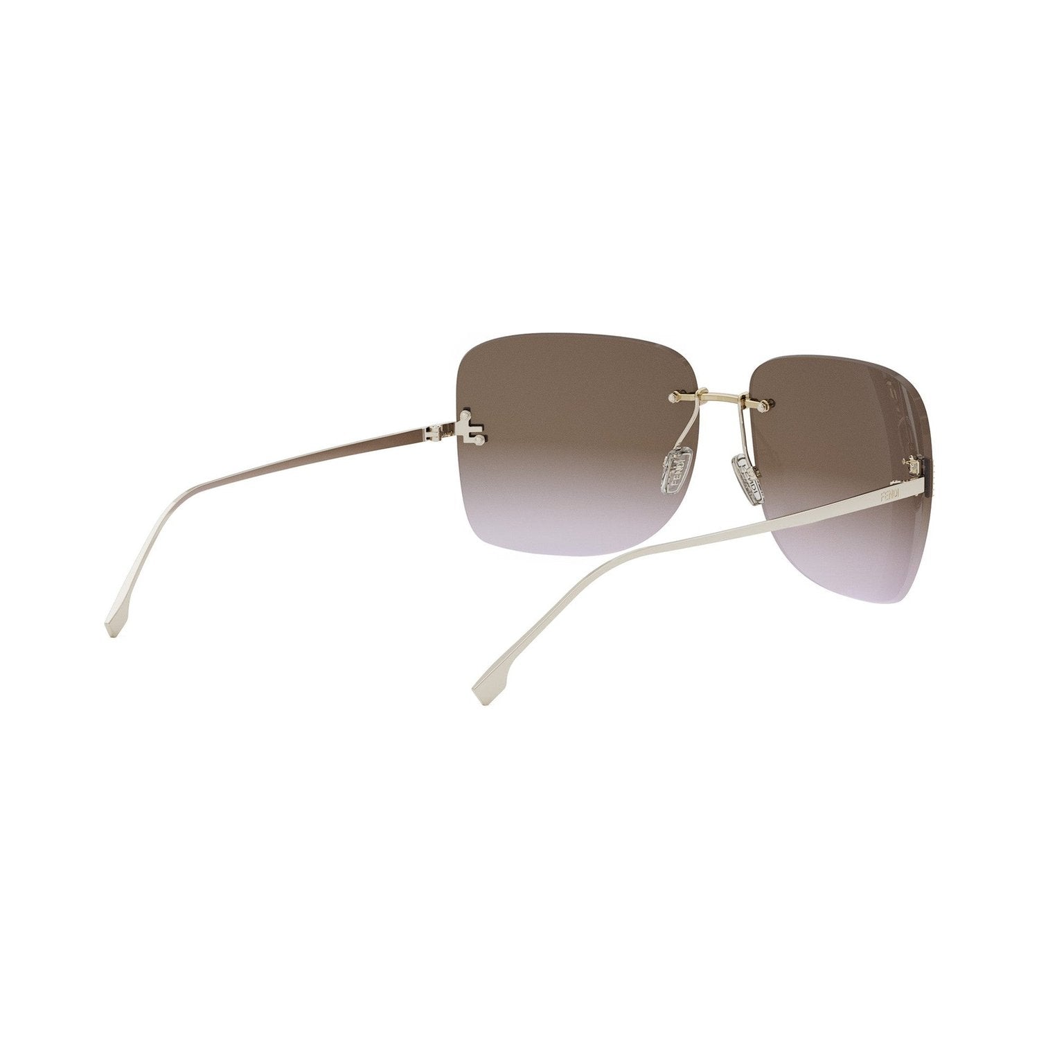 Fendi First Crystal Gold Square Sunglasses 32e