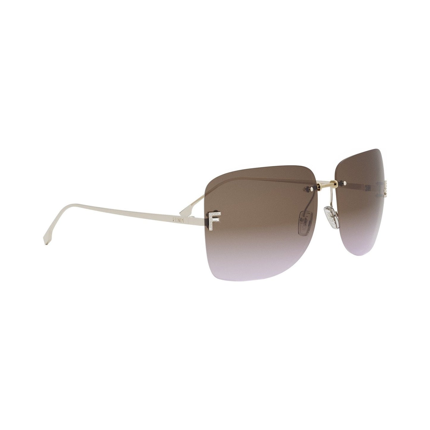 Fendi First Crystal Gold Square Sunglasses 32e