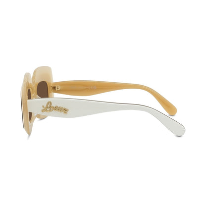 Curvy White Rectangular Sunglasses 25e