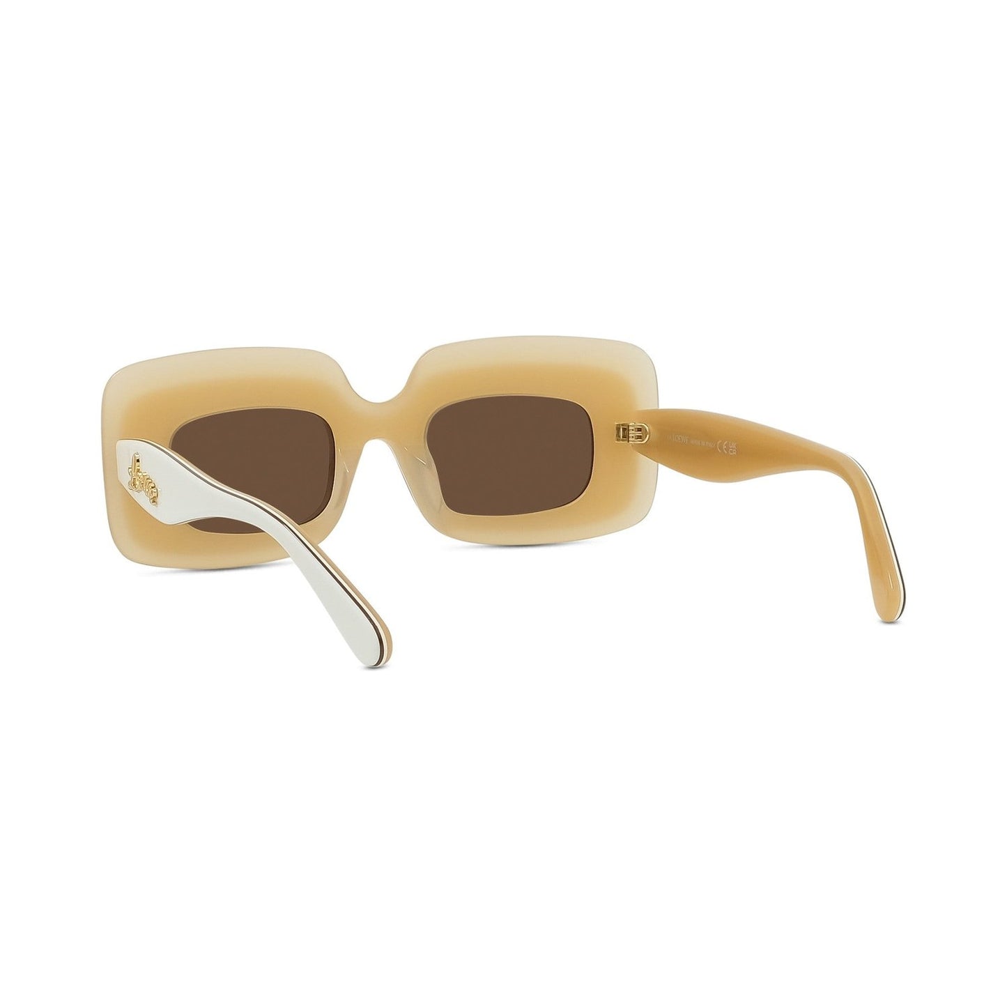 Curvy White Rectangular Sunglasses 25e