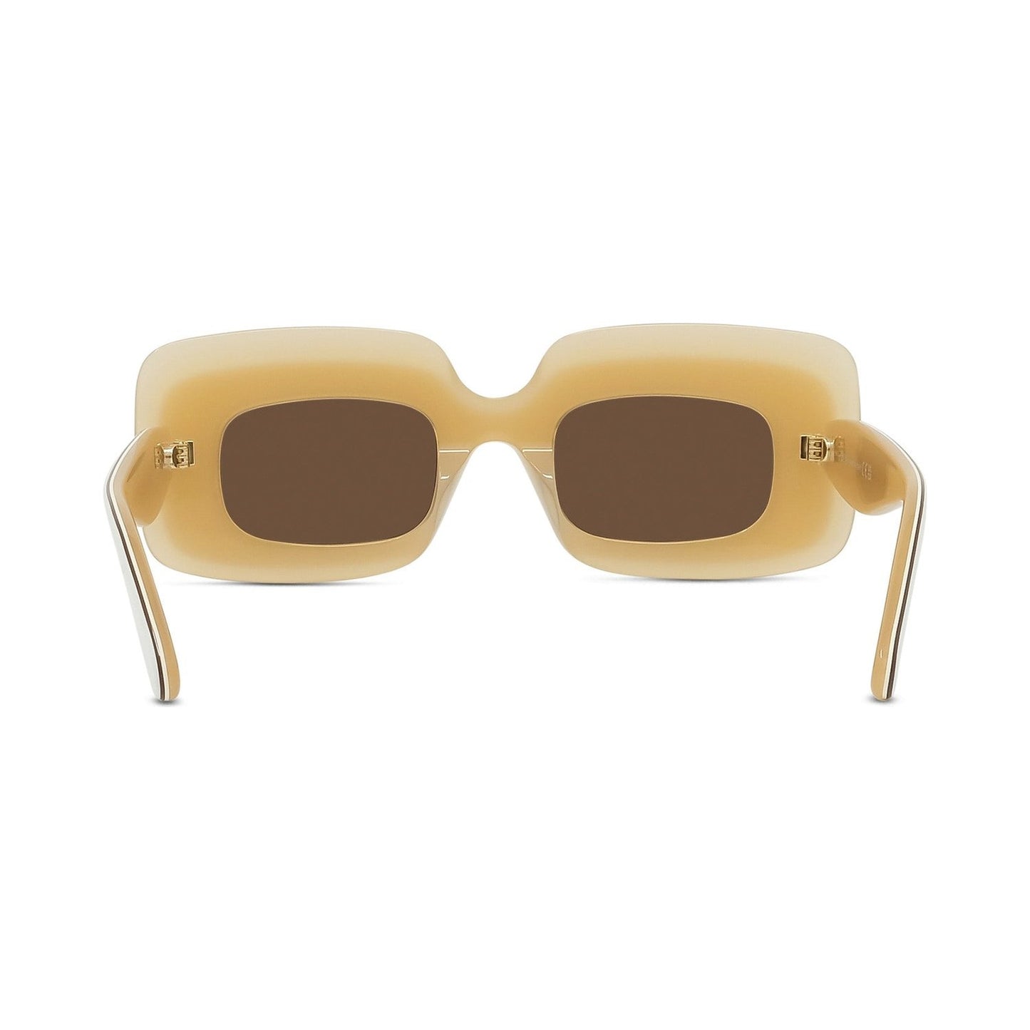 Curvy White Rectangular Sunglasses 25e