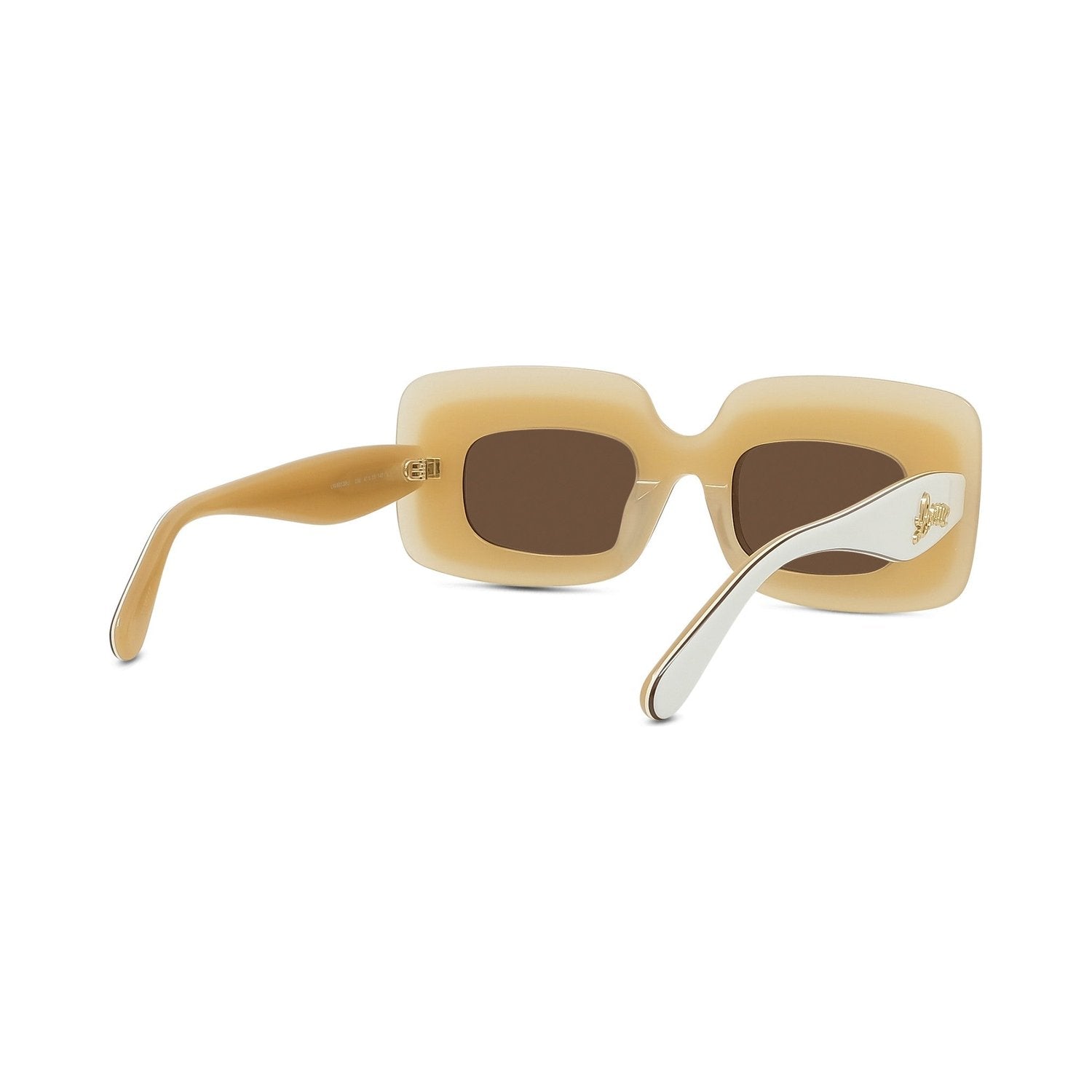 Curvy White Rectangular Sunglasses 25e