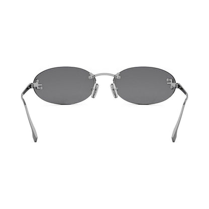 Fendi First Crystal Silver Oval Sunglasses 12a
