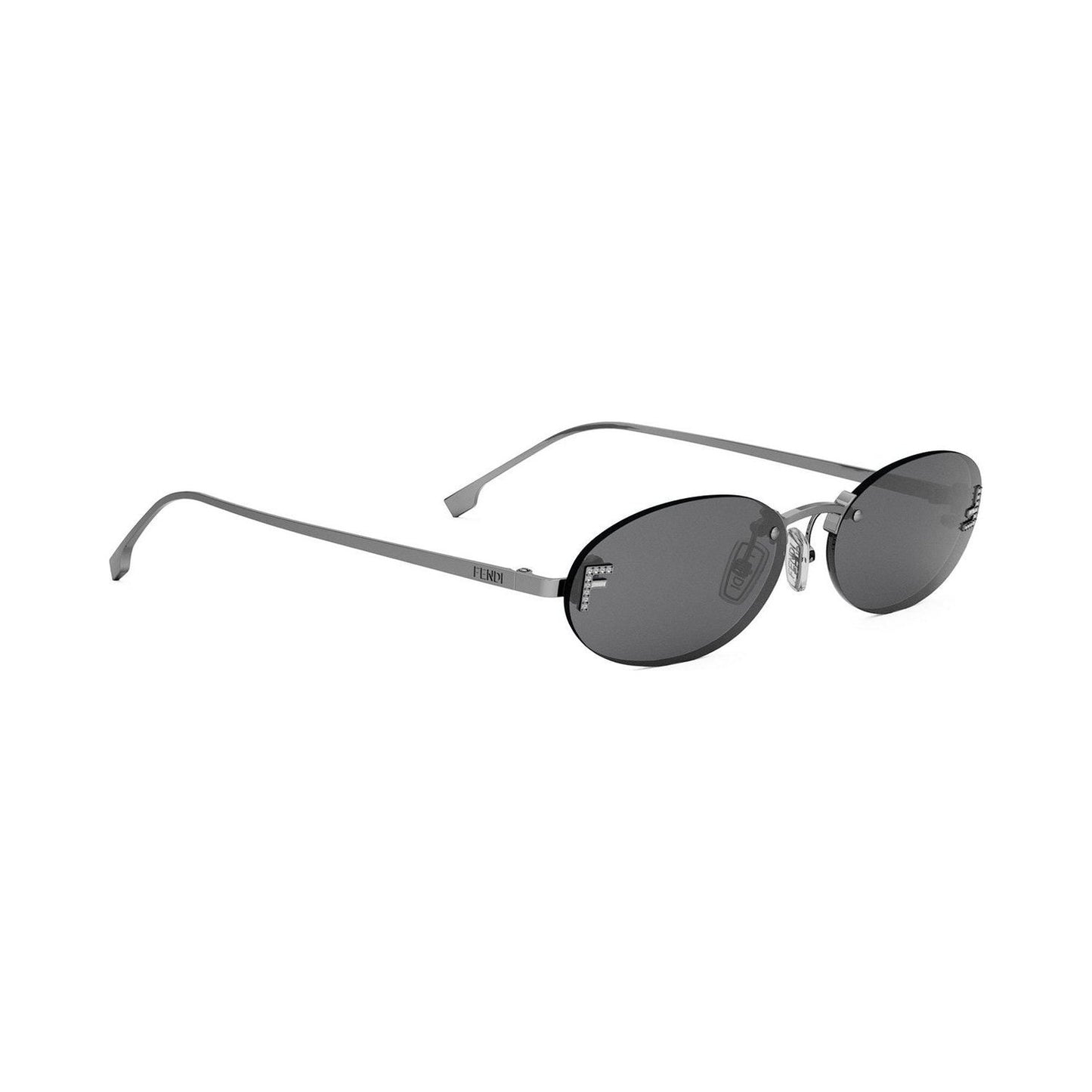Fendi First Crystal Silver Oval Sunglasses 12a
