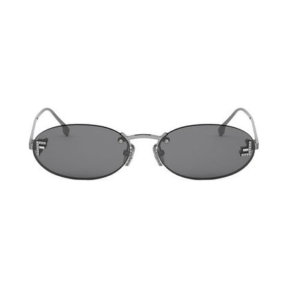 Fendi First Crystal Silver Oval Sunglasses 12a