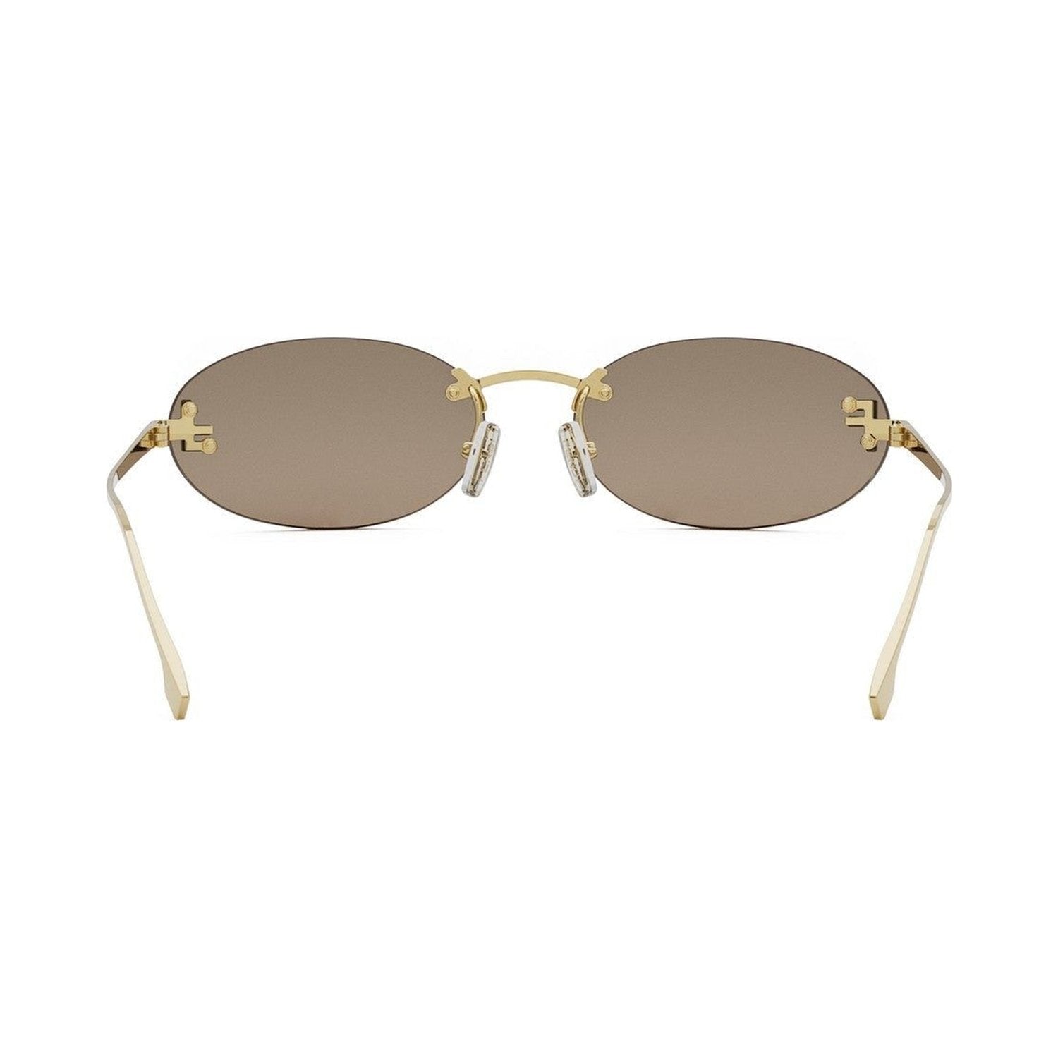 Fendi First Crystal Gold Oval Sunglasses 30l