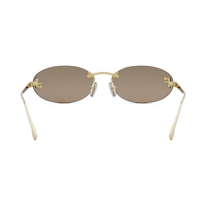 Fendi First Crystal Gold Oval Sunglasses 30l