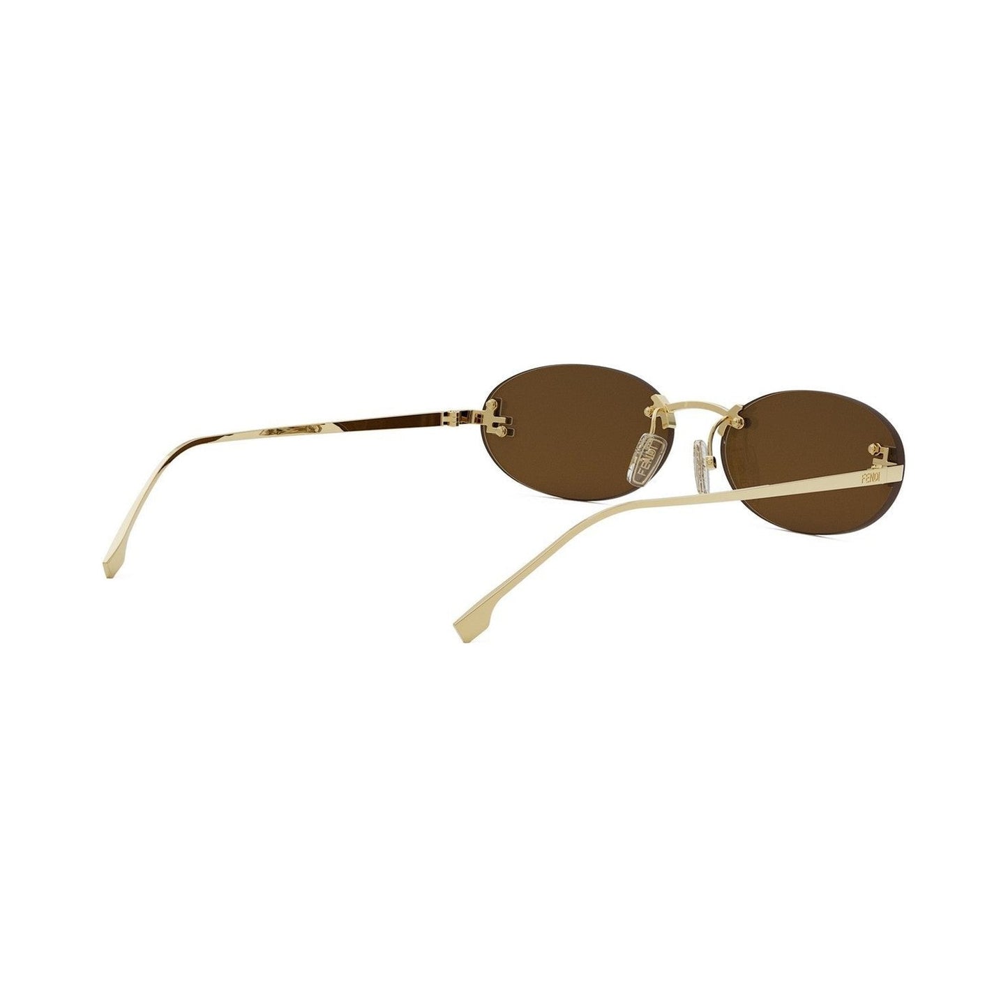 Fendi First Crystal Gold Oval Sunglasses 30l