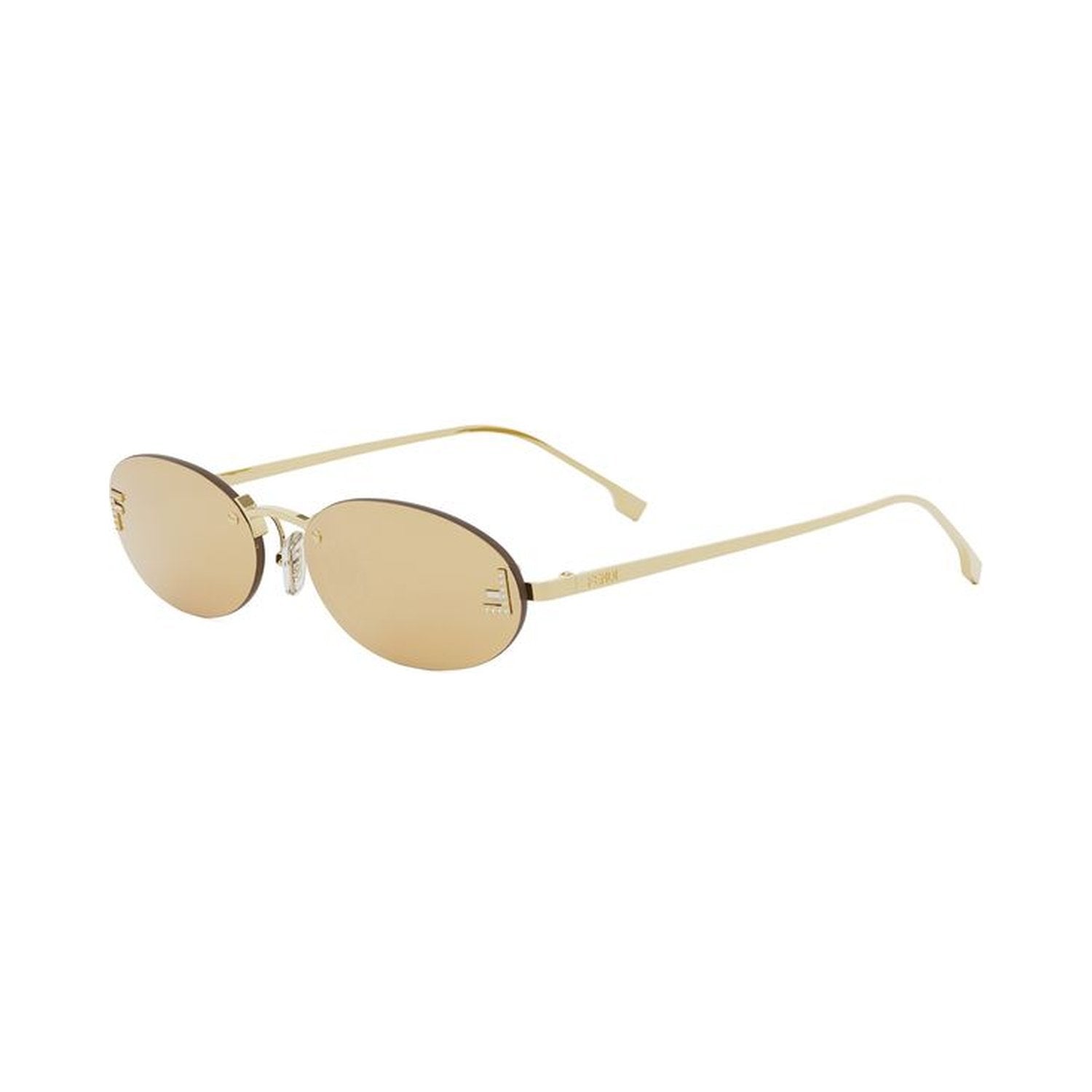 Fendi First Crystal Gold Oval Sunglasses 30l
