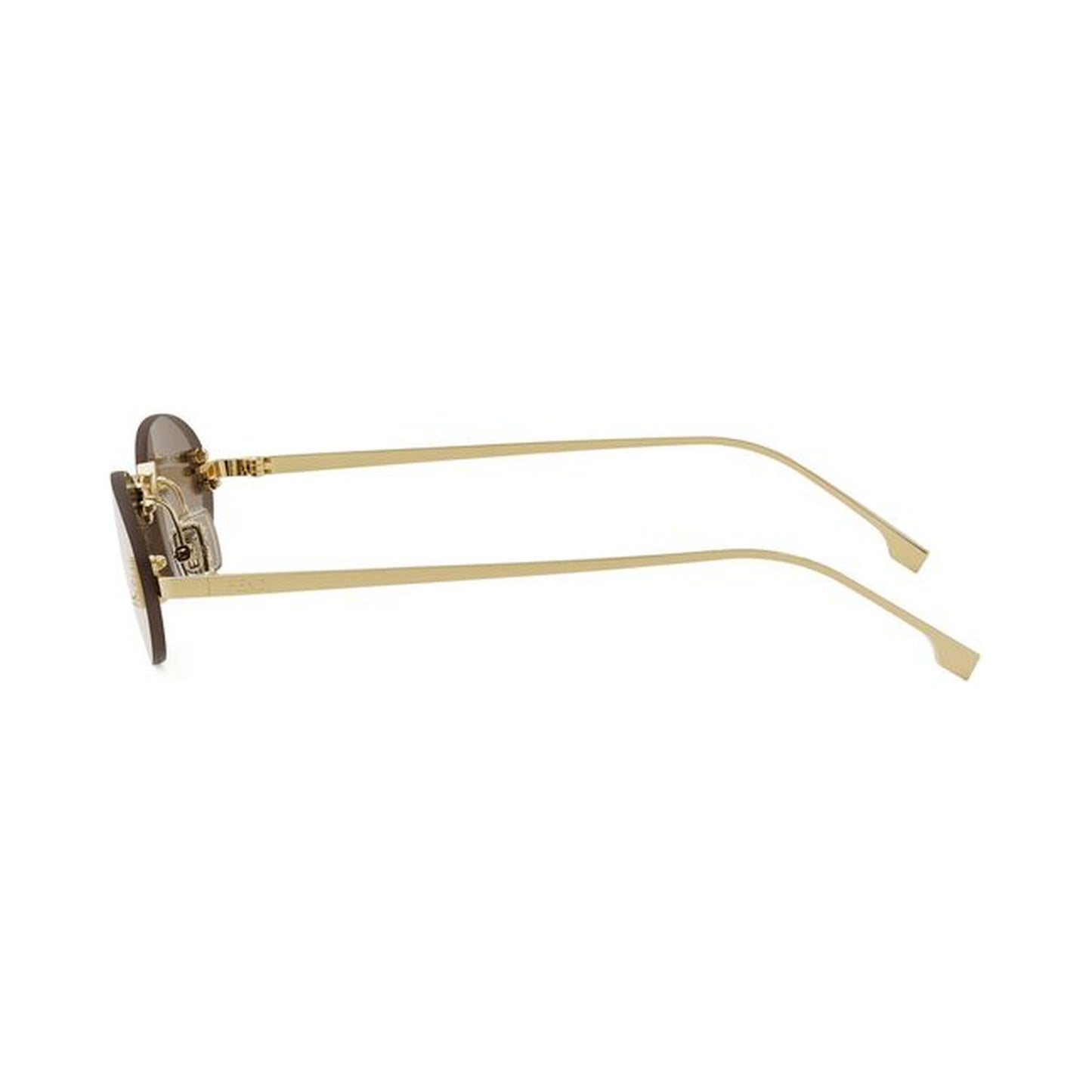 Fendi First Crystal Gold Oval Sunglasses 30l