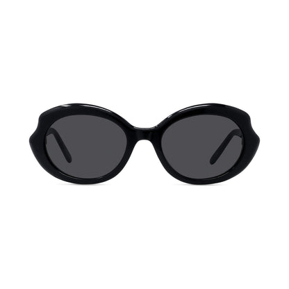 Slim Black Geometric Sunglasses 01a