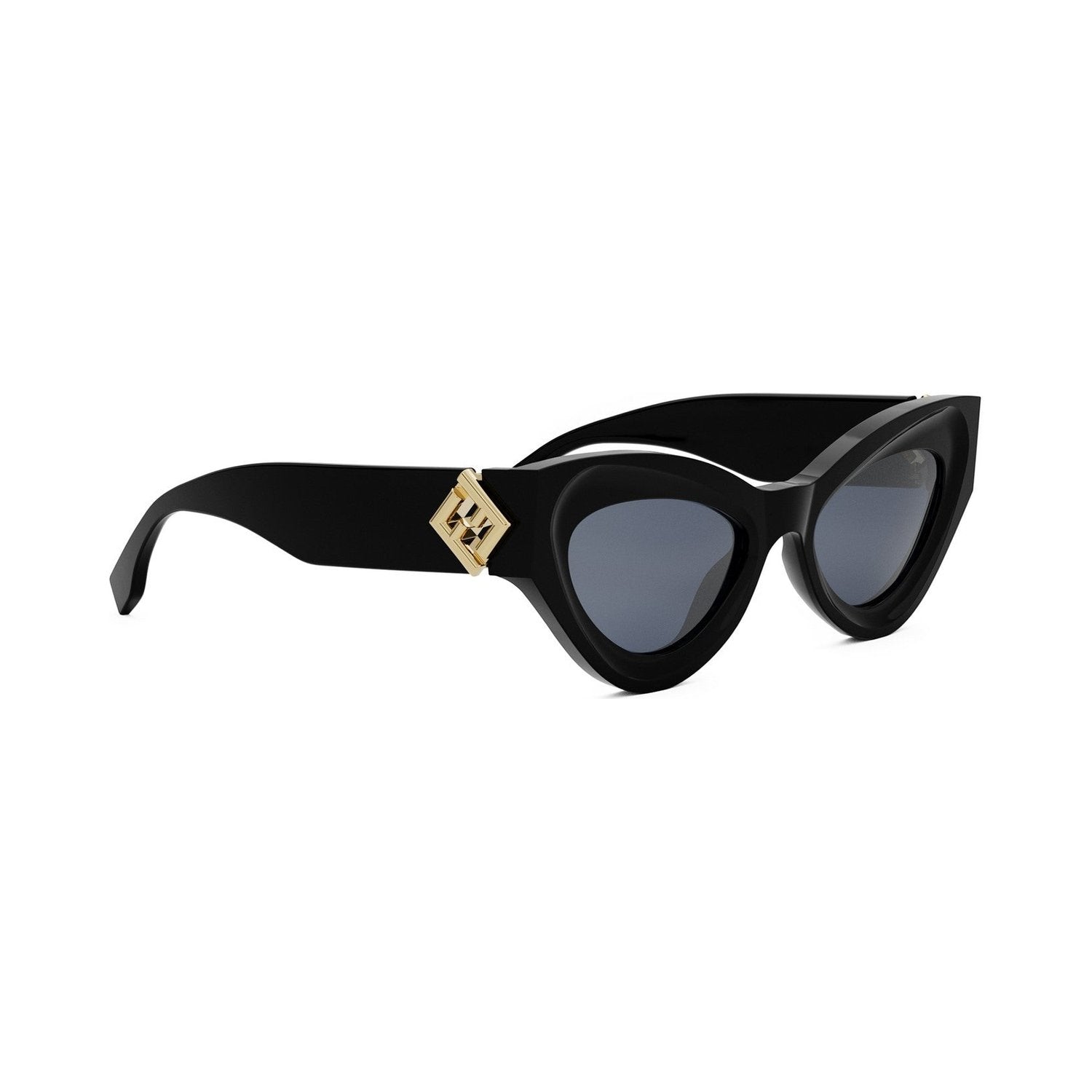 FF Diamonds Black Cat Eye Sunglasses 01v