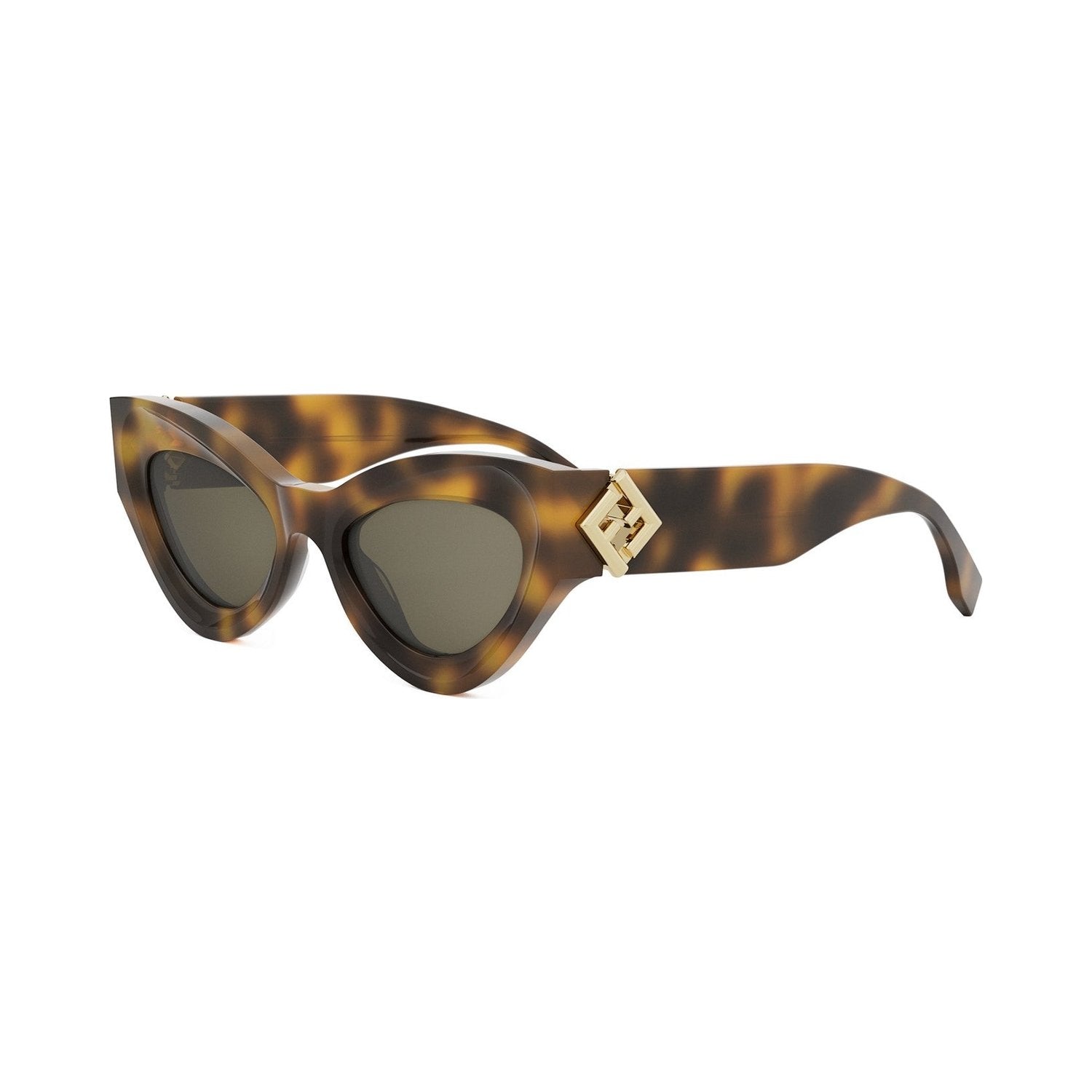 FF Diamonds Havana Cat Eye Sunglasses 53n