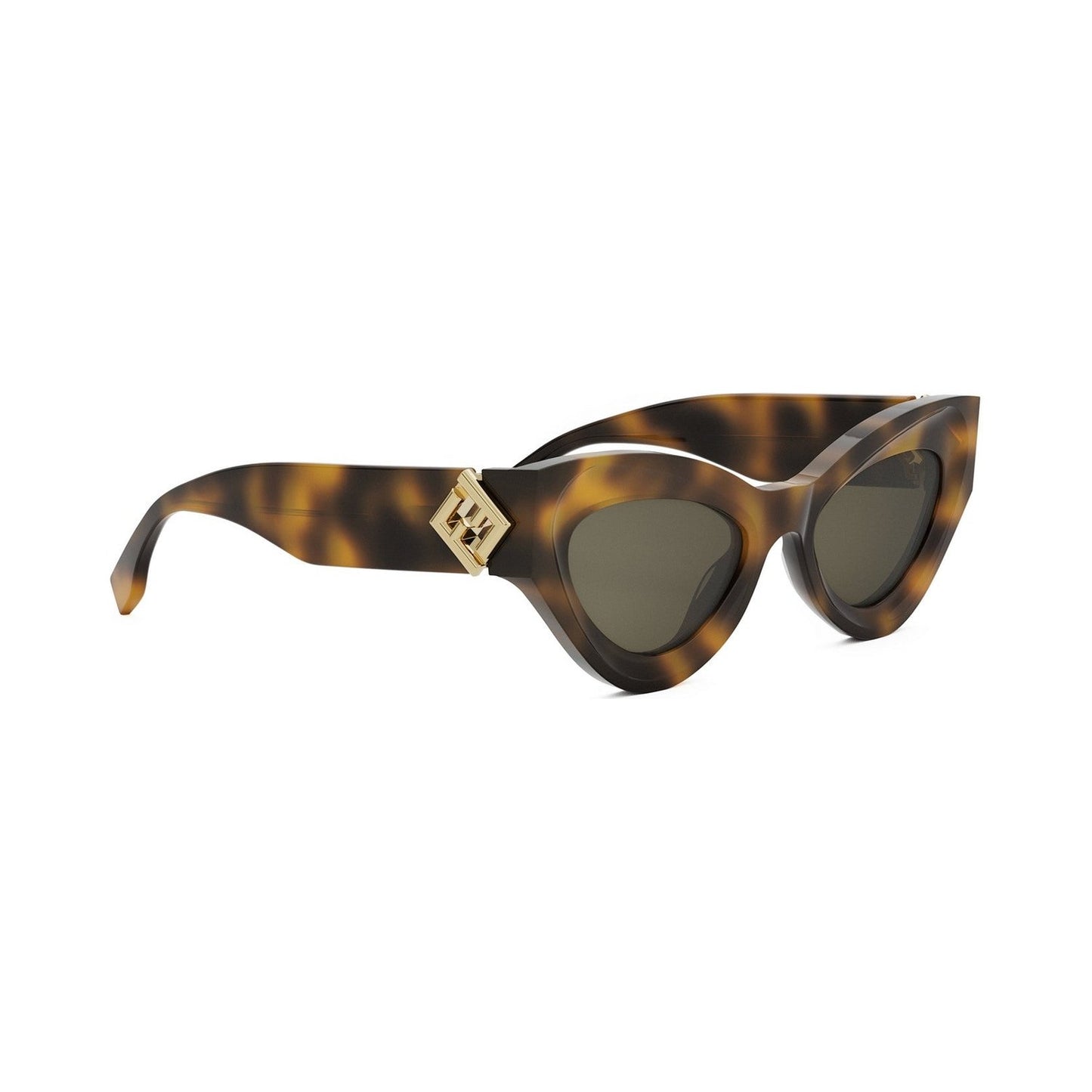 FF Diamonds Havana Cat Eye Sunglasses 53n
