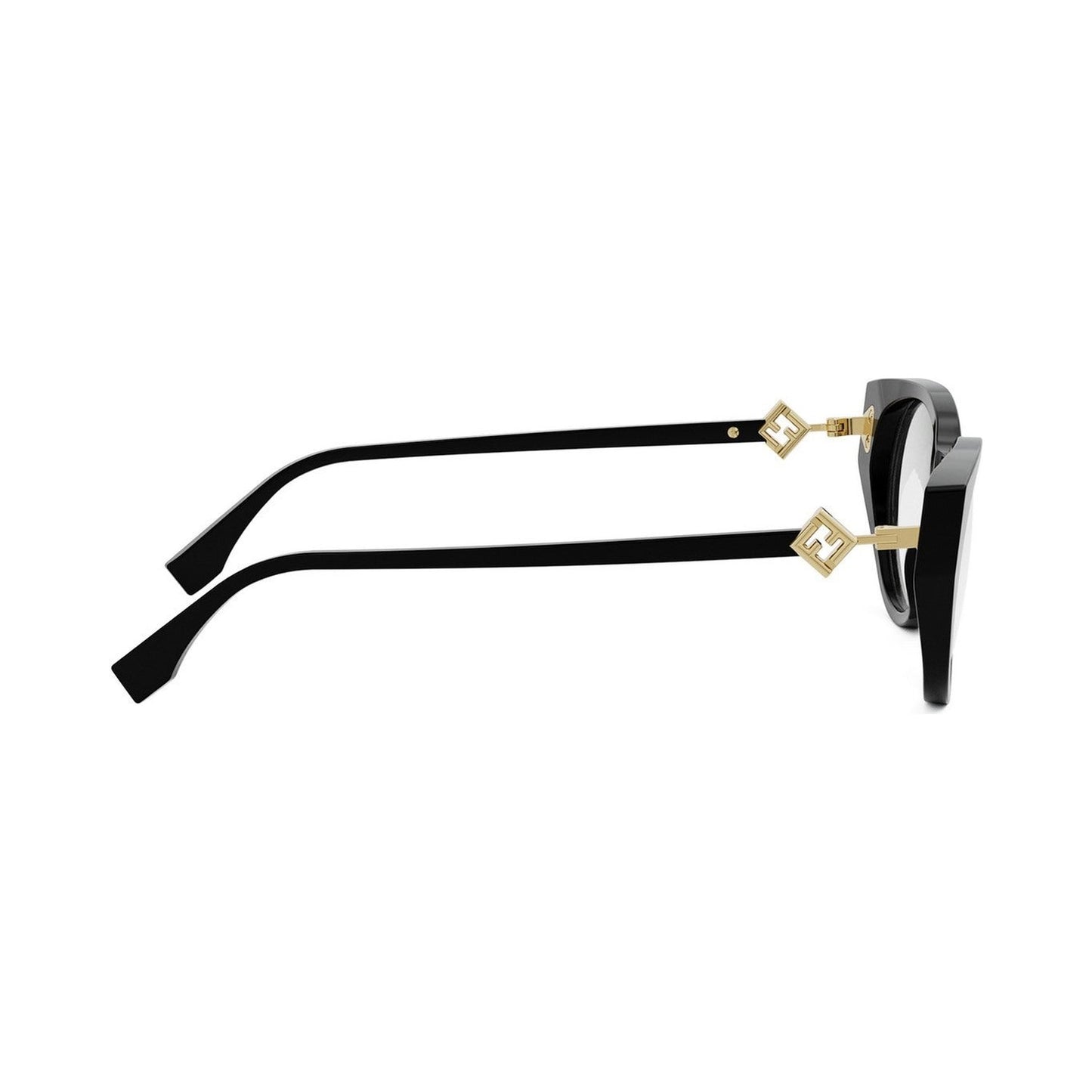FF Diamonds Black Oval Eyeglasses 001