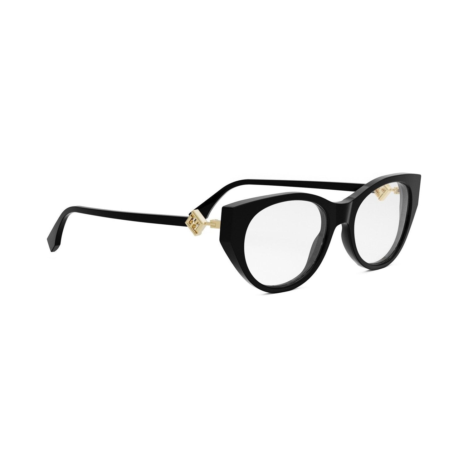 FF Diamonds Black Oval Eyeglasses 001