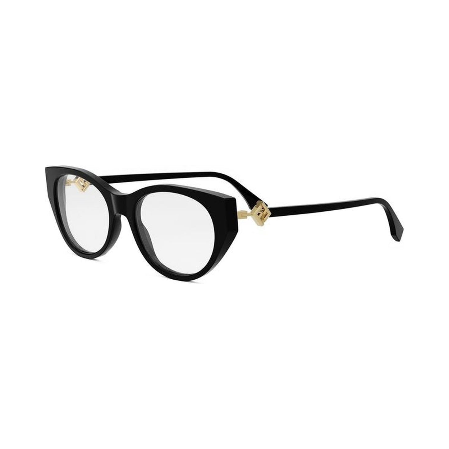FF Diamonds Black Oval Eyeglasses 001