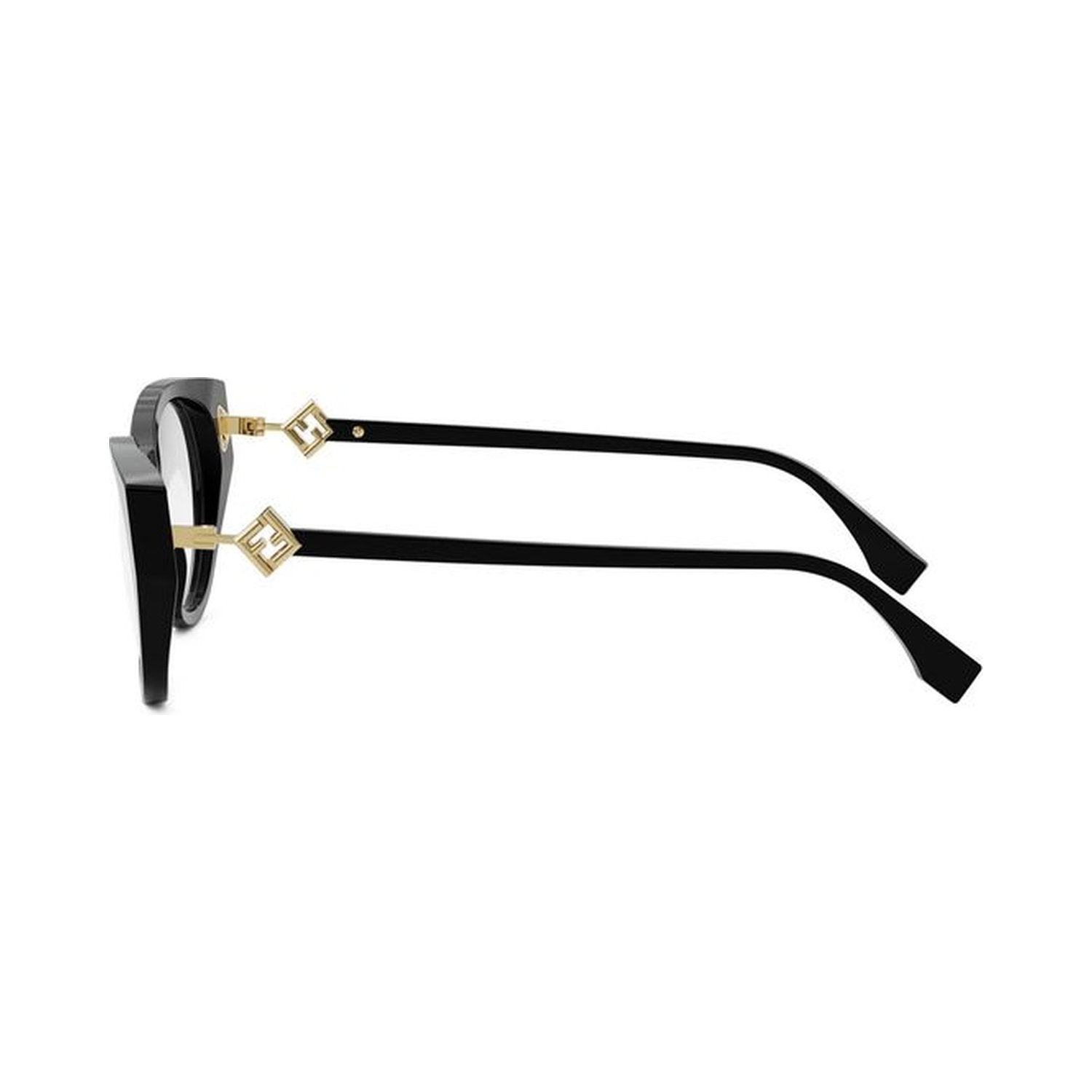 FF Diamonds Black Oval Eyeglasses 001