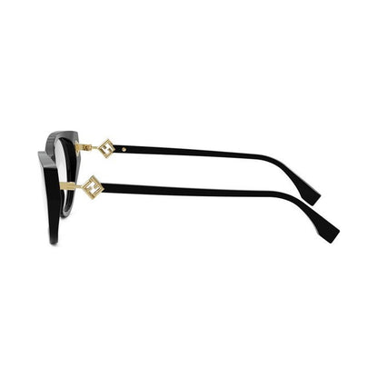 FF Diamonds Black Oval Eyeglasses 001