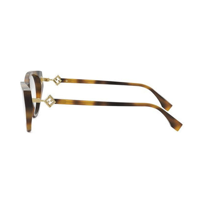 FF Diamonds Havana Oval Eyeglasses 053