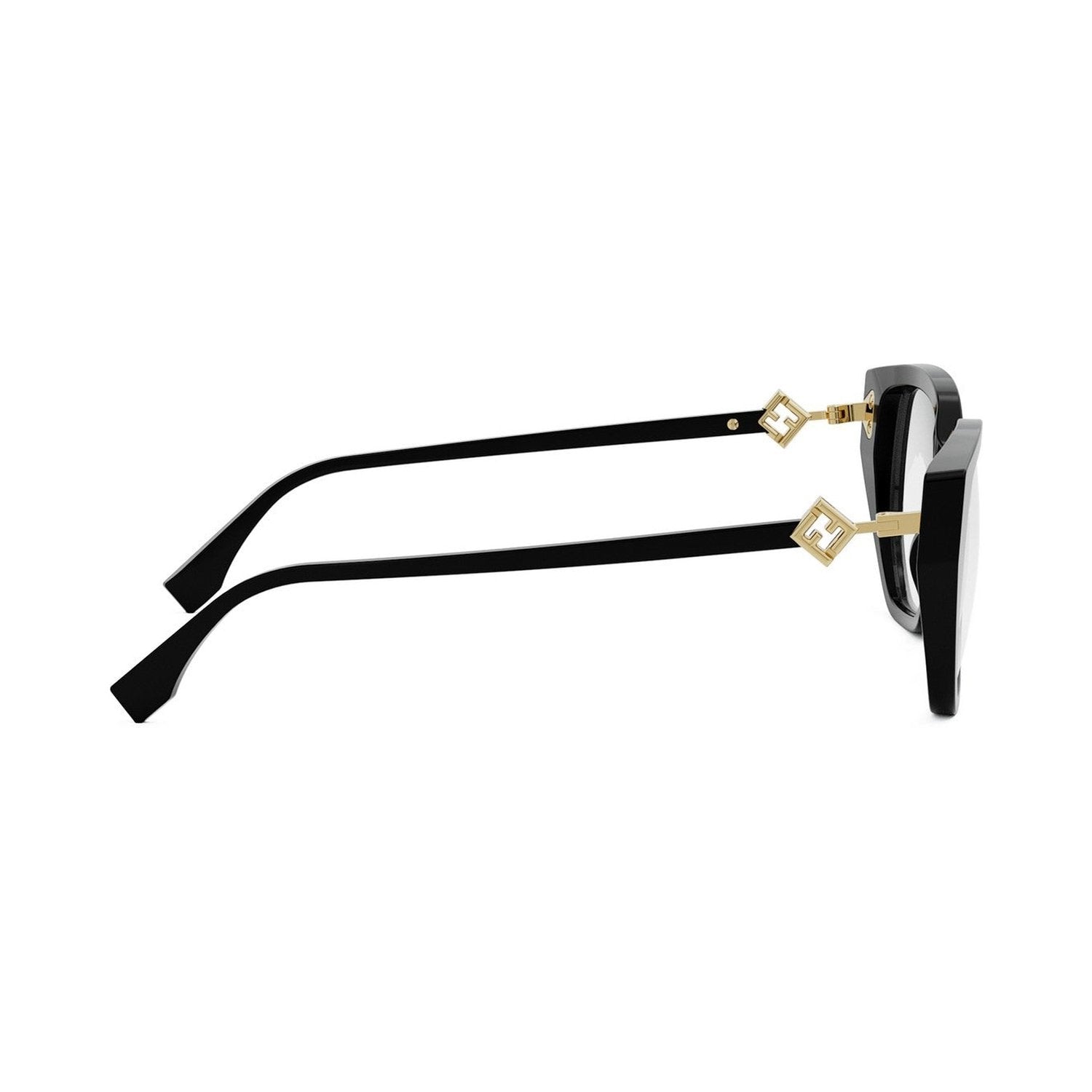 FF Diamonds Black Rectangular Eyeglasses 001