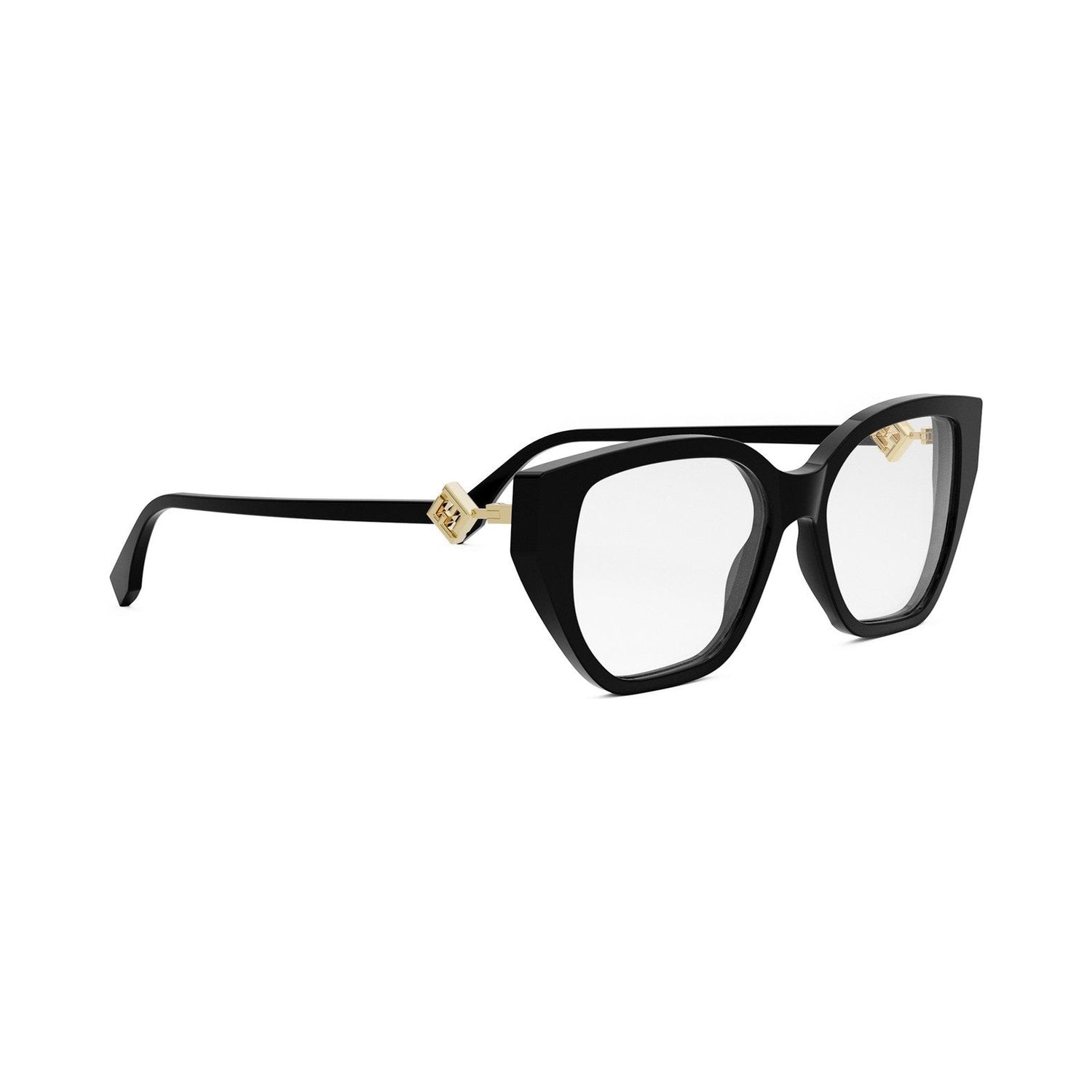 FF Diamonds Black Rectangular Eyeglasses 001