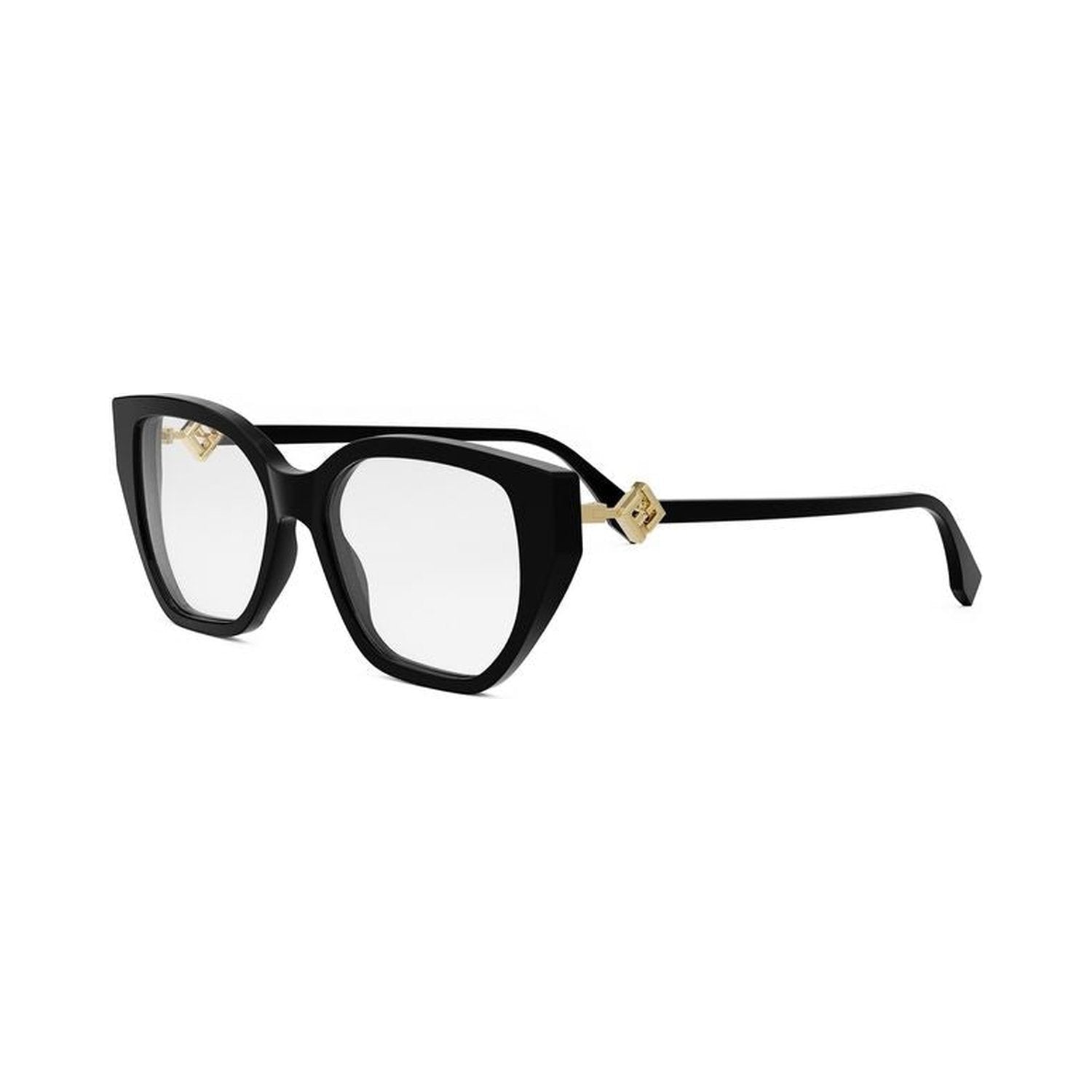 FF Diamonds Black Rectangular Eyeglasses 001