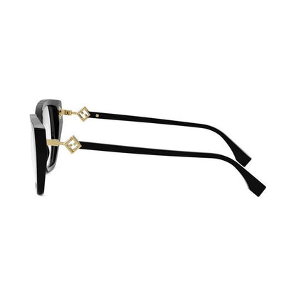FF Diamonds Black Rectangular Eyeglasses 001