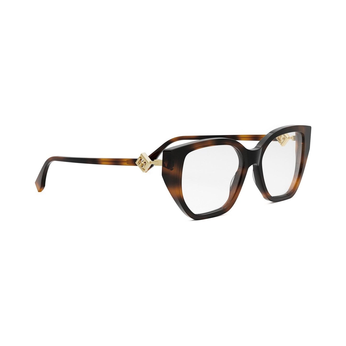 FF Diamonds Havana Rectangular Eyeglasses 053