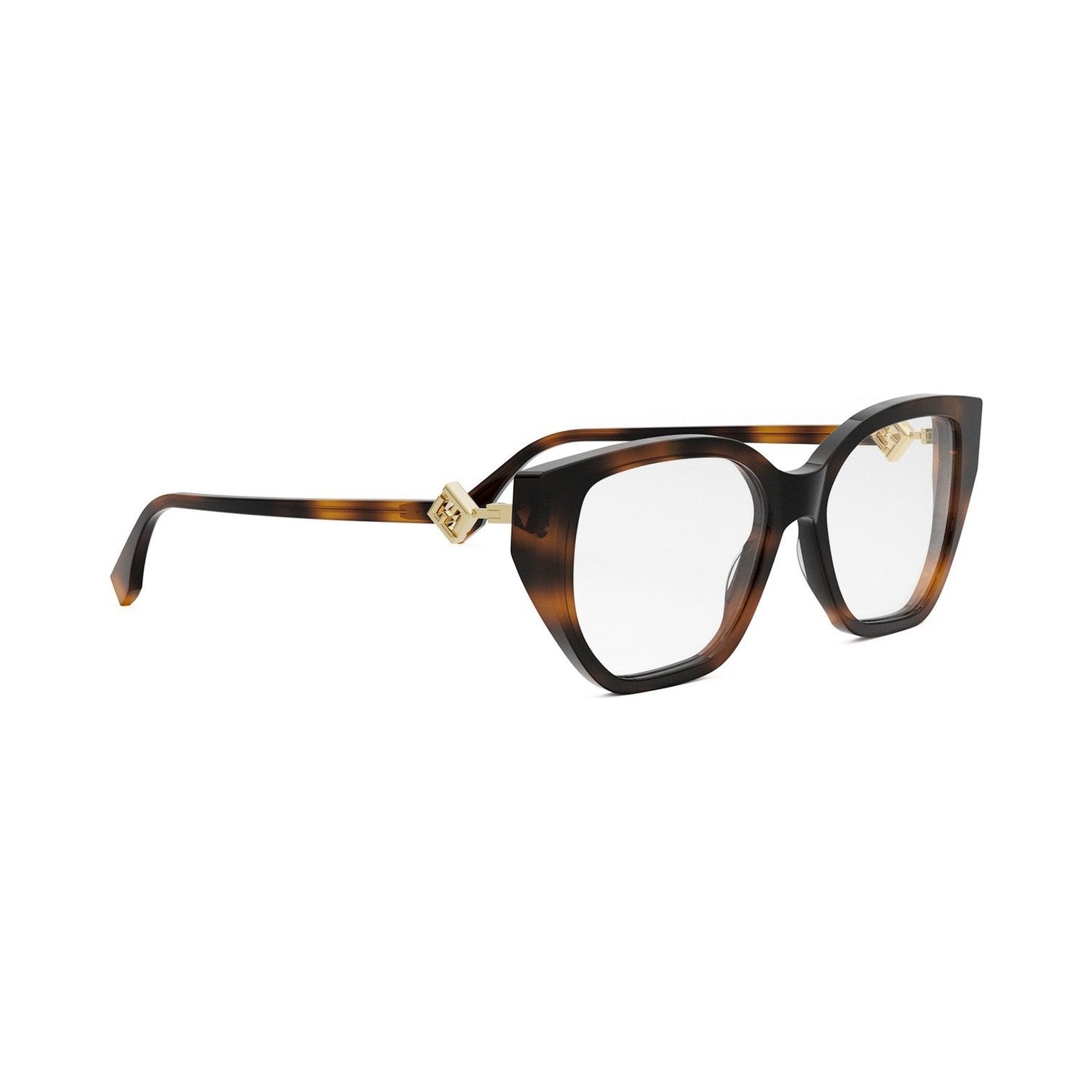 FF Diamonds Havana Rectangular Eyeglasses 053