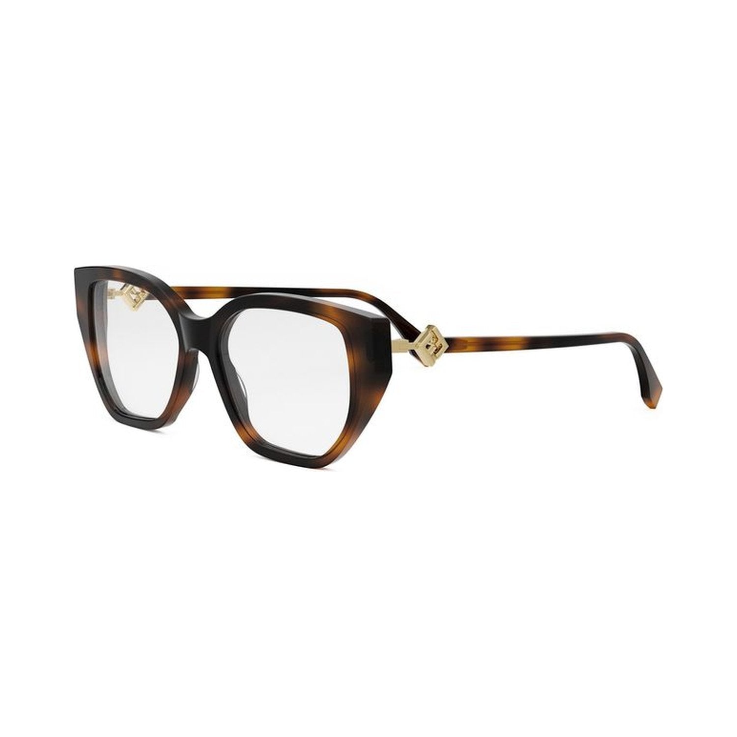 FF Diamonds Havana Rectangular Eyeglasses 053