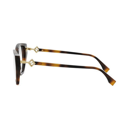 FF Diamonds Havana Rectangular Eyeglasses 053