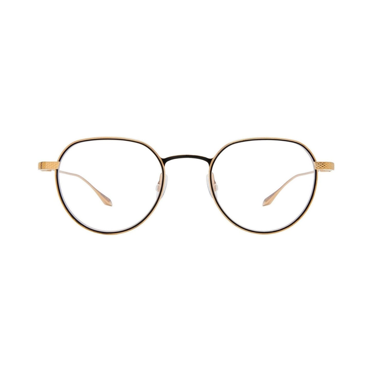 Ebbets Black Round Eyeglasses gol/b