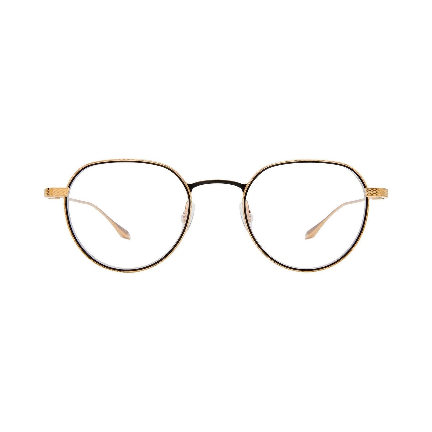 Ebbets Black Round Eyeglasses gol/b
