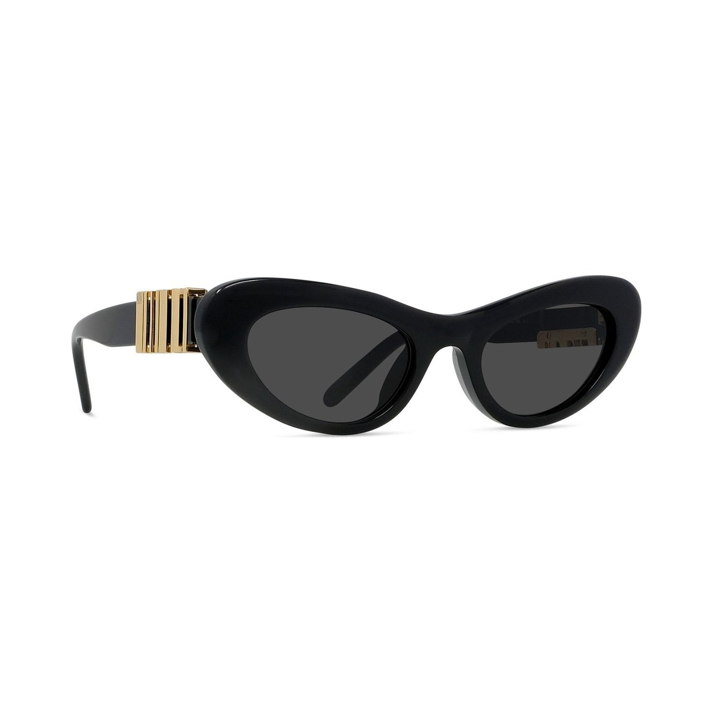 Slim Black Oval Sunglasses 01a