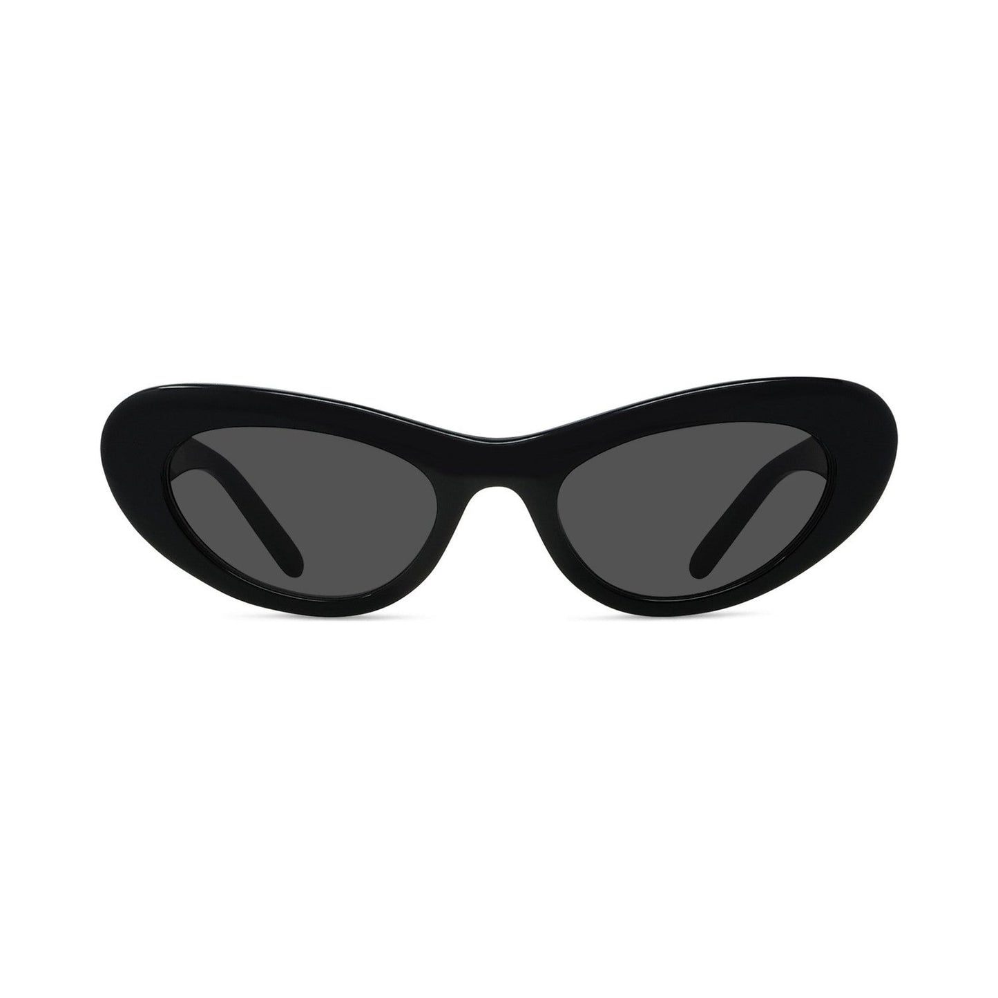 Slim Black Oval Sunglasses 01a
