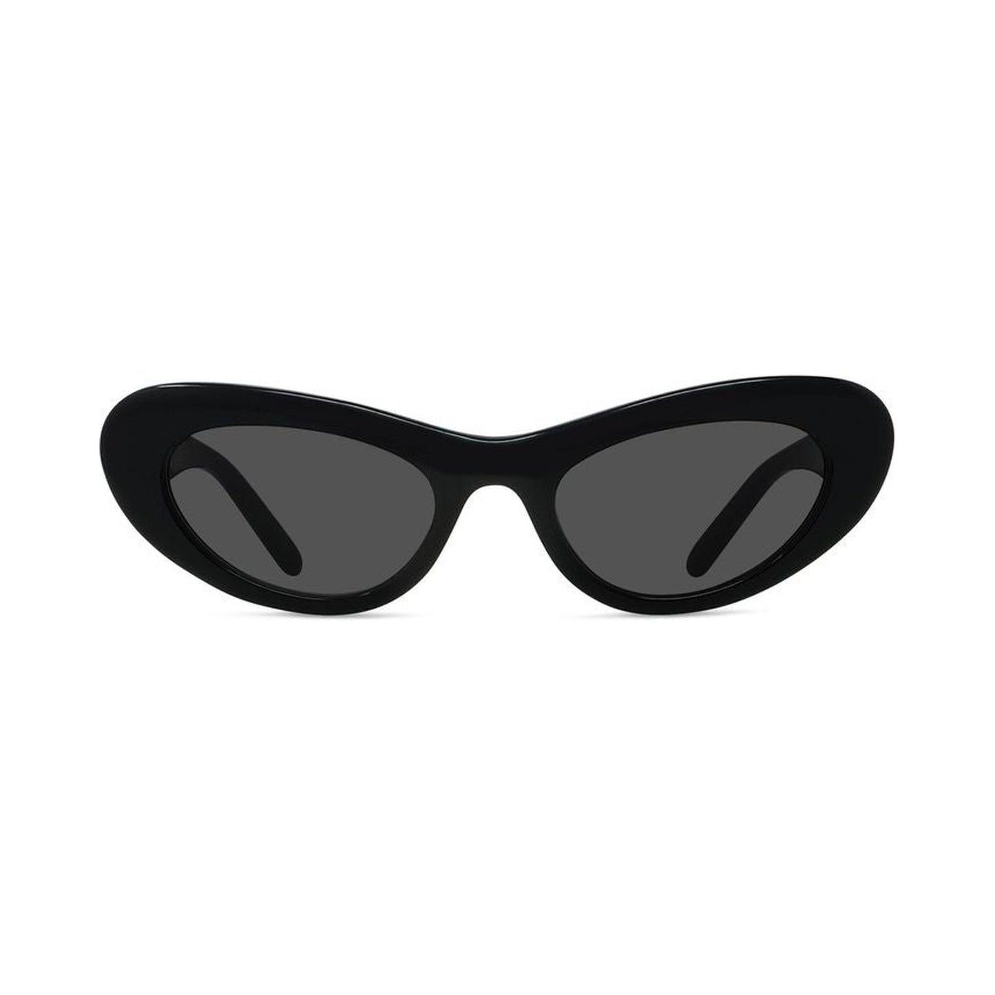 Slim Black Oval Sunglasses 01a