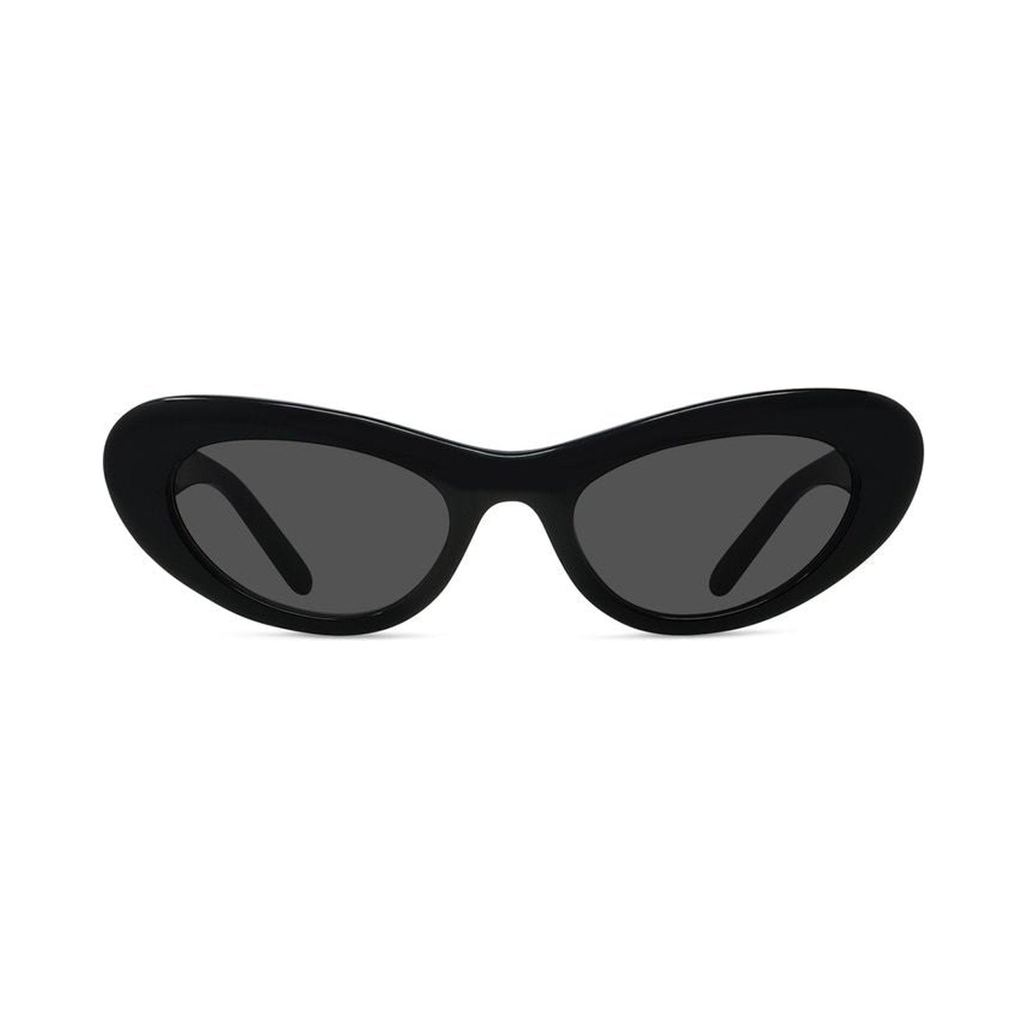 Slim Black Oval Sunglasses 01a