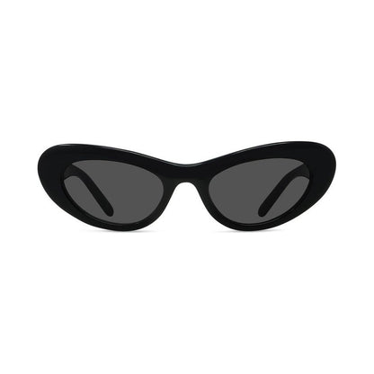 Slim Black Oval Sunglasses 01a